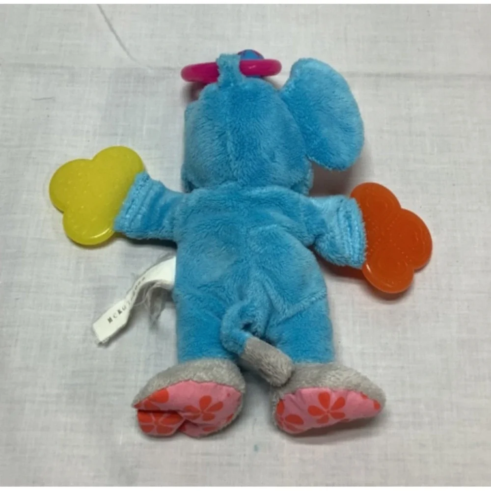 Munchkin Infant Baby Teether Plush Blue Elephant Toy Sensory 9